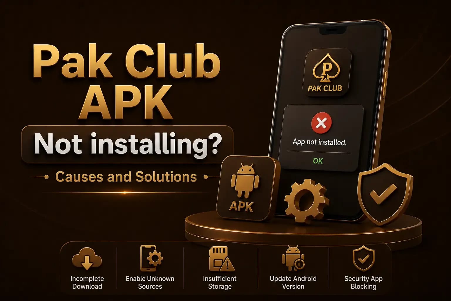 Android showing an App not installed error for the Pak Club APK