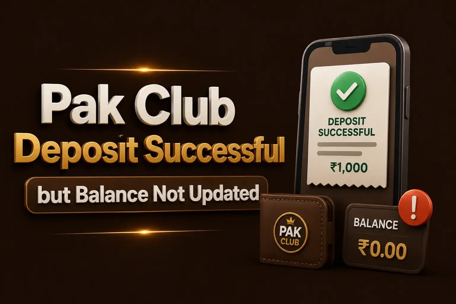 Successful payment receipt beside an unchanged Pak Club balance