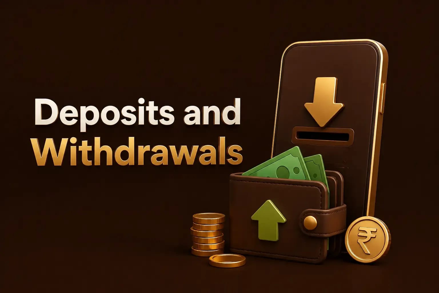 Pak Club wallet screen showing deposit and withdrawal options