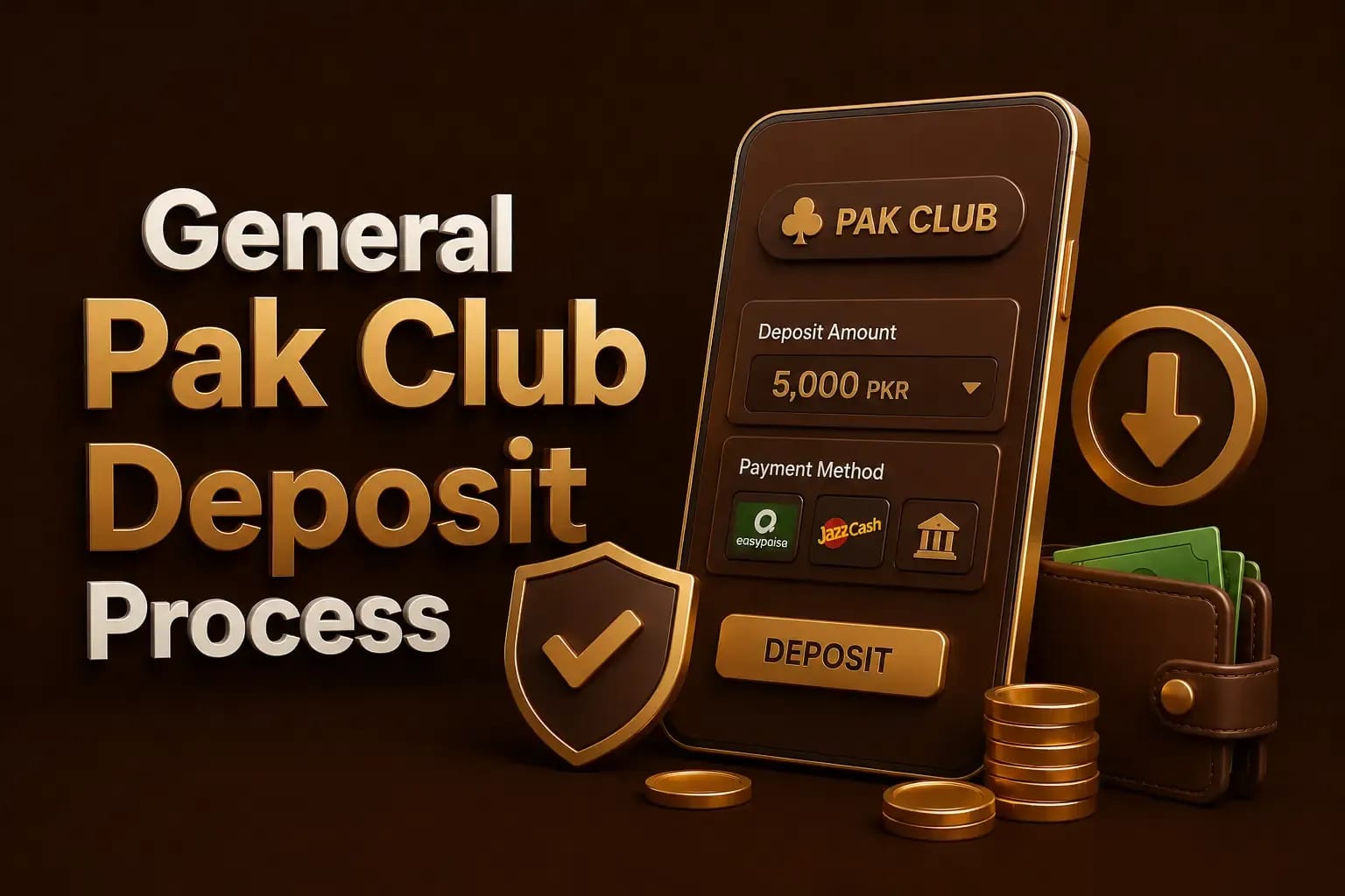 Completing a Pak Club deposit through the wallet section step by step