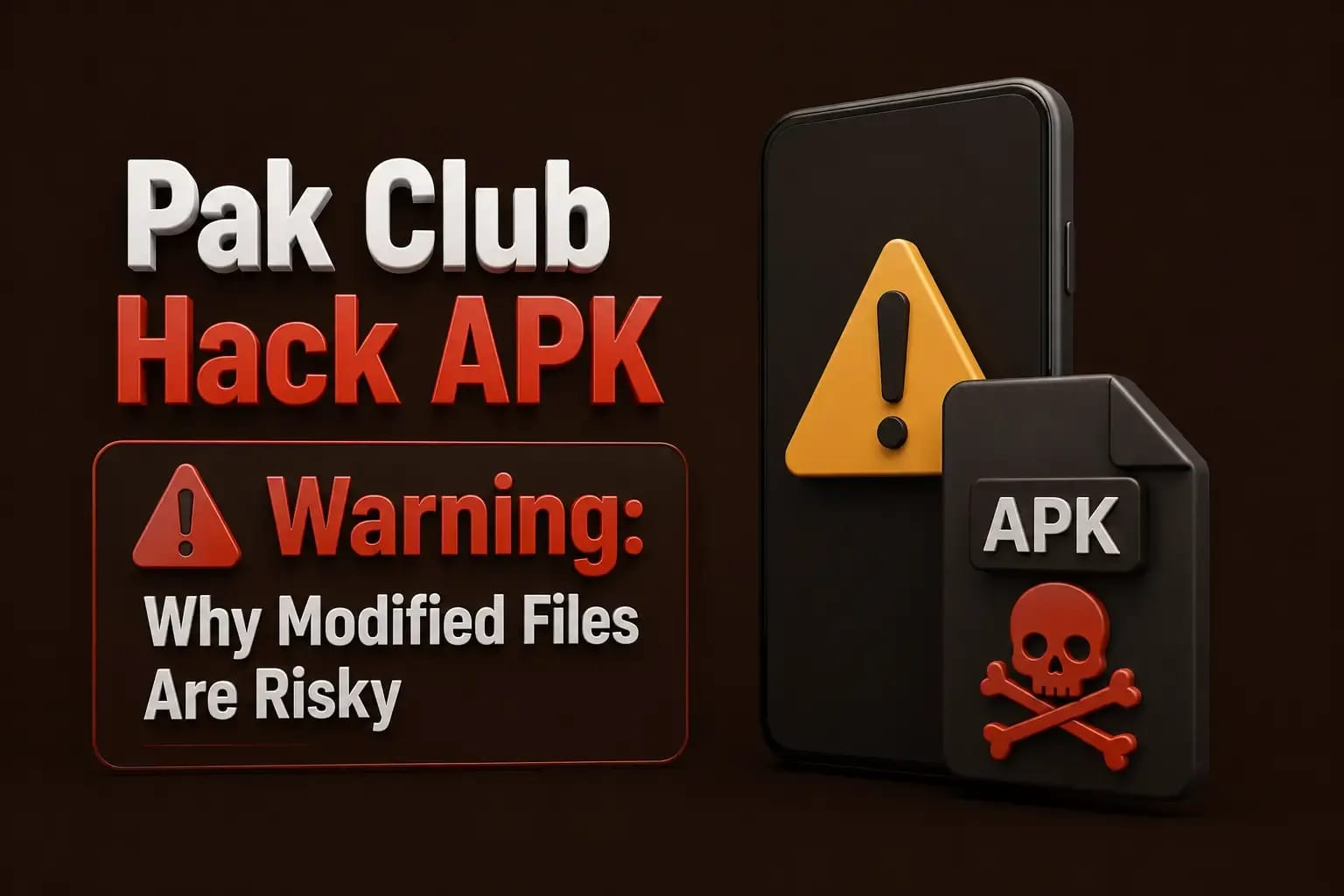 Warning about modified Pak Club hack APK files and their permissions