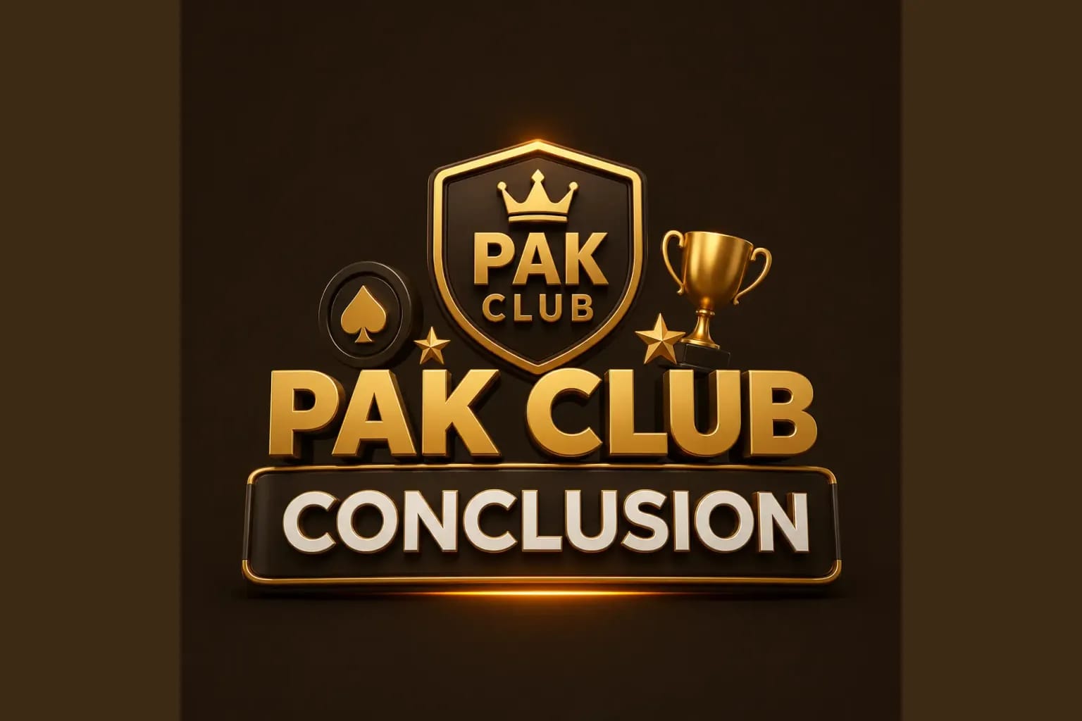 Pak Club conclusion badge with the shield crest and a trophy