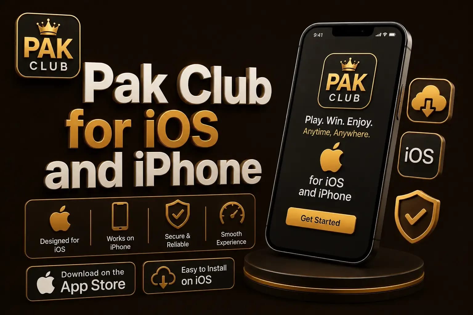 Pak Club on iOS Pak Club opened through Safari on an iPhone