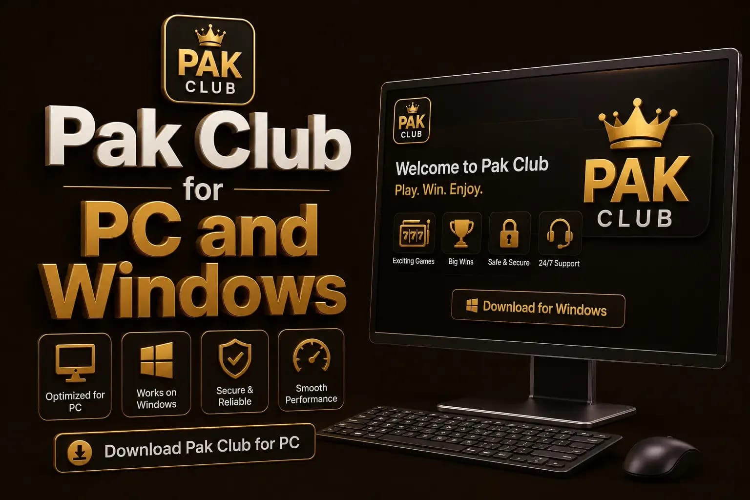 Pak Club on PC Pak Club open in a desktop browser on a Windows computer