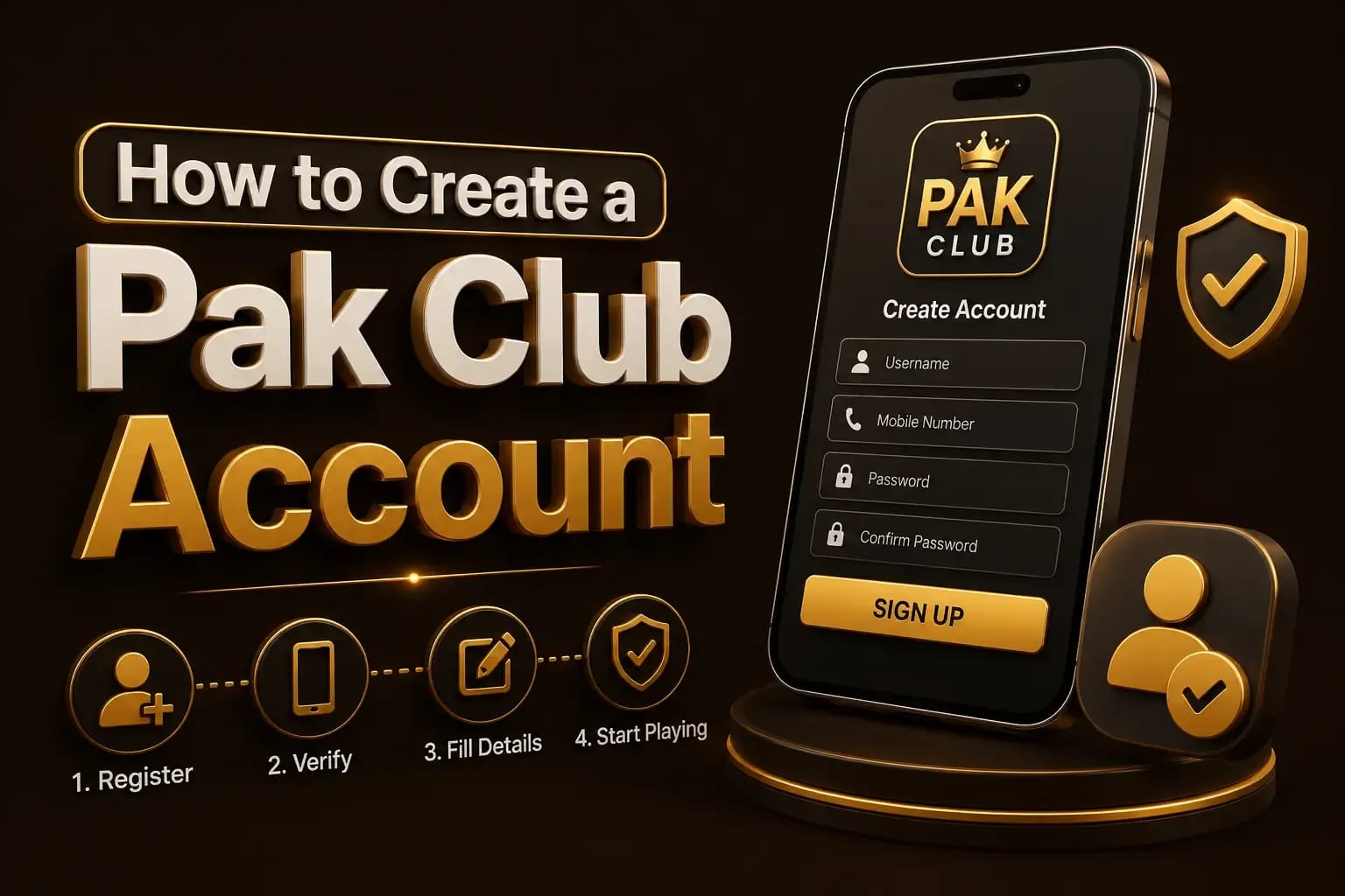How to create an account Creating a Pak Club account by entering a mobile number and password